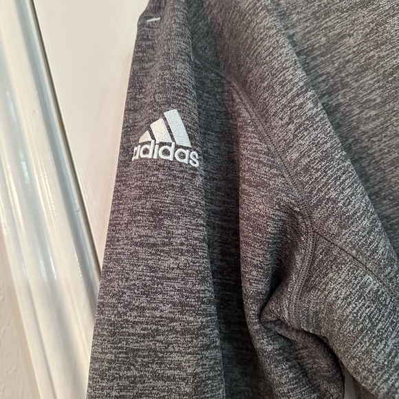 adidas Men's Dark Gray Zip-Up Sweater - Picture 4 of 5